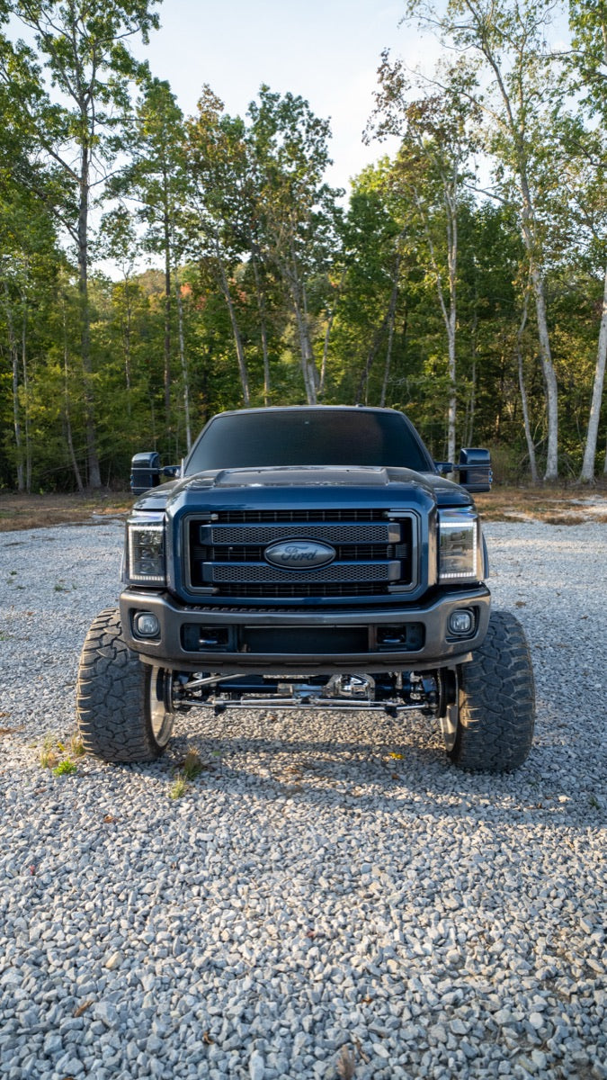 Blue Collar head-on from a low angle on gravel